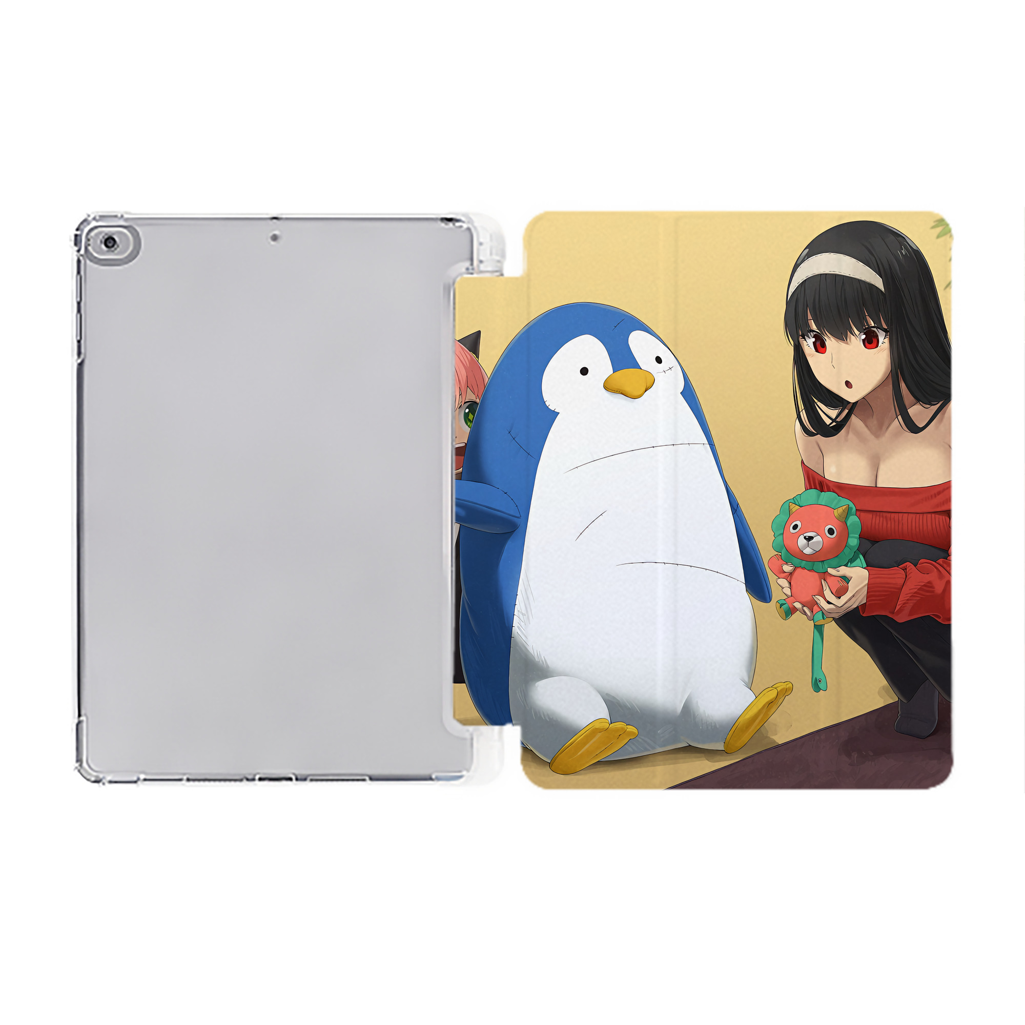 （画像用） SPY×FAMILY间谍家家酒 IPad ケース ペン収納付き 三つ折りスタンド PUレザー×シリコン 対応機種9.5/10.5/10.9インチ